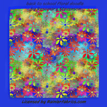 Load image into Gallery viewer, Back to School Doodles with Options from Rosemary Stevenson - 2-5 day TAT - Order by 1/2 yard; Blankets and towels available too