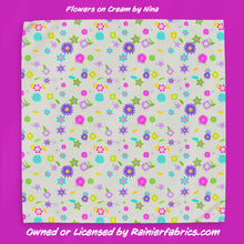 Load image into Gallery viewer, Flowers on Black and Cream by Nina - 2-5 day turnaround - Order by 1/2 yard; Description of bases below