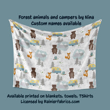 Load image into Gallery viewer, Forest Animals and Camper by Nina - Blanket