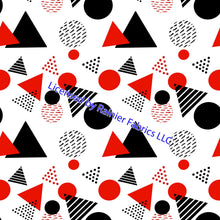 Load image into Gallery viewer, Geo Red and Black by Nina with options - Order by half yard - See below for instructions on ordering and base fabrics