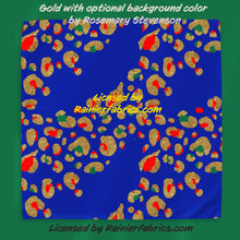 Load image into Gallery viewer, Gold with optional colors by Rosemary Stevenson - TAT 2-5 Days (Turn around time) - Order by 1/2 yard; Description of bases below