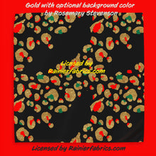 Load image into Gallery viewer, Gold with optional colors by Rosemary Stevenson - TAT 2-5 Days (Turn around time) - Order by 1/2 yard; Description of bases below