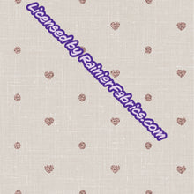 Load image into Gallery viewer, Hearts and Dots on Linen Look from Rosemary Stevenson - 2-5 day turnaround - Order by 1/2 yard; Description of bases below