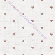Load image into Gallery viewer, Hearts and Dots on Linen Look from Rosemary Stevenson - 2-5 day turnaround - Order by 1/2 yard; Description of bases below