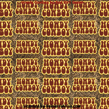 Load image into Gallery viewer, Howdy Cowboy and Cowgirl Tooled Leather - 2-5 day turnaround - Order by 1/2 yard; Description of bases below
