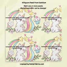 Load image into Gallery viewer, Kittycorns with Panel and Stripes by Everbloom - 2-5 day TAT - Order by 1/2 yard; Blankets and towels available too