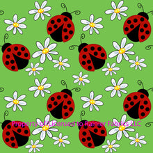 Load image into Gallery viewer, Lady Bugs with solids- by Nina - Order by half yard - See below for instructions on ordering and base fabrics