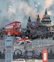 Load image into Gallery viewer, London - Around the World - Limited Collection from Popologie - Order by half yard -instructions below on base fabrics