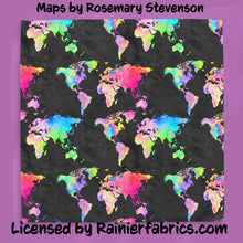 Load image into Gallery viewer, Maps by Rosemary Stevenson- 2-5 day turnaround - Order by 1/2 yard; Description of bases below