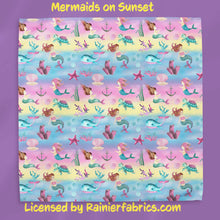 Load image into Gallery viewer, Mermaids Under the Sea with Background Options - 2-5 day turnaround - Order by 1/2 yard; Description of bases below