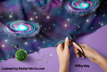 Load image into Gallery viewer, Galactic Fabric - Galaxy from Rainier Fabrics - Order by Half Yards, Description of Base Fabrics Below