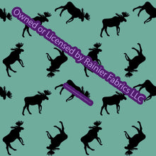 Load image into Gallery viewer, Aurora Moose Collection in Blue with options and panel - by Nina with options - Order by half yard - See below for instructions on ordering and base fabrics