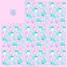 Load image into Gallery viewer, Narwhals with options and panel  - 2-5 day turnaround - Order by 1/2 yard; Description of bases below