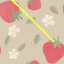 Load image into Gallery viewer, Strawberries and Flowers by Nina - Order by half yard - See below for instructions on ordering and base fabrics