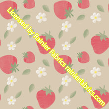 Load image into Gallery viewer, Strawberries and Flowers by Nina - Order by half yard - See below for instructions on ordering and base fabrics