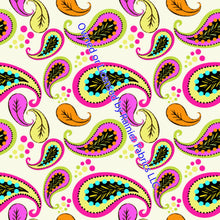 Load image into Gallery viewer, Paisleys by Seattle Artist Nina - Variations! Order by half yard - See below for instructions on ordering and base fabrics