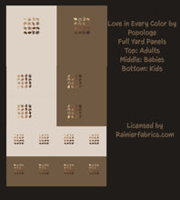 Load image into Gallery viewer, Love in Every Color - art from Popologie - 2-5 day turnaround - Order by 1/2 yard; Description of bases below