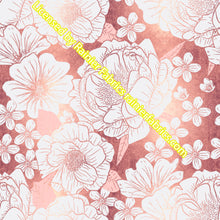 Load image into Gallery viewer, Rose Gold Floral - Order by half yard -instructions below on base fabrics