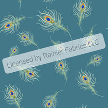 Load image into Gallery viewer, Peacocks with Panel and Stripes from Nina - 2-5 day turnaround - Order by 1/2 yard; Description of bases below