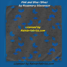 Load image into Gallery viewer, Pink and Blue on Gray with Option - by Rosemary Stevenson - TAT 2-5 Days (Turn around time) - Order by 1/2 yard; Description of bases below