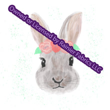 Load image into Gallery viewer, Bunnies with options and panel - by Nina with options - Order by half yard - See below for instructions on ordering and base fabrics