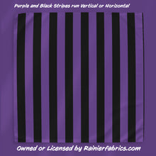 Load image into Gallery viewer, Purple and Black Stripes - 2-5 day turnaround - Order by 1/2 yard; Description of bases below