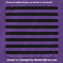 Load image into Gallery viewer, Purple and Black Stripes - 2-5 day turnaround - Order by 1/2 yard; Description of bases below