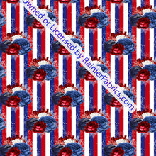 Load image into Gallery viewer, Red White and Blue Floral - Order by half yard -instructions below on base fabrics