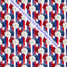 Load image into Gallery viewer, Red White and Blue Floral - Order by half yard -instructions below on base fabrics