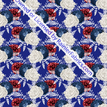 Load image into Gallery viewer, Red White and Blue Floral - Order by half yard -instructions below on base fabrics