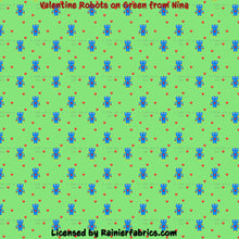 Load image into Gallery viewer, Valentine Robots with Options from Nina - 2-5 day turnaround - Order by 1/2 yard; Description of bases below