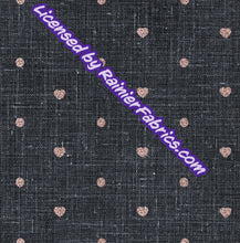 Load image into Gallery viewer, Hearts and Dots on Linen Look from Rosemary Stevenson - 2-5 day turnaround - Order by 1/2 yard; Description of bases below
