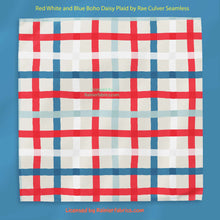 Load image into Gallery viewer, Red White and Blue Boho Daisies and Plaid by Rae Culver Seamless - 2-5 business days to ship - Order by 1/2 yard