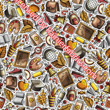 Load image into Gallery viewer, Back to School Prints - Custom Background/Colorway - 2-5 day turnaround - Order by 1/2 yard; Description of bases below