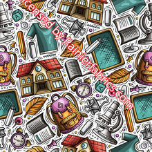 Load image into Gallery viewer, Back to School Prints - Custom Background/Colorway - 2-5 day turnaround - Order by 1/2 yard; Description of bases below