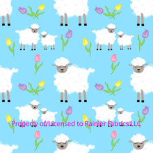 Load image into Gallery viewer, Little Lambs - by Nina with color options - Order by half yard - See below for instructions on ordering and base fabrics