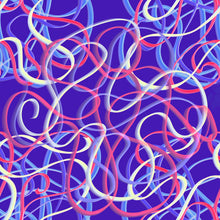 Load image into Gallery viewer, Silly String Red White and Blue by Sarah - Order by half yard -instructions below on base fabrics