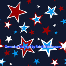 Load image into Gallery viewer, Stars RWB by Nina - Order by half yard -instructions below on base fabrics