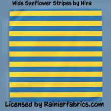 Load image into Gallery viewer, Sunflowers for Ukraine by Nina - 2-5 day turnaround - Order by 1/2 yard; Description of bases below