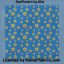 Load image into Gallery viewer, Sunflowers for Ukraine by Nina - 2-5 day turnaround - Order by 1/2 yard; Description of bases below