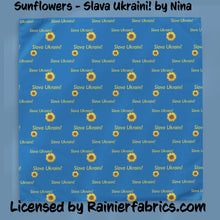 Load image into Gallery viewer, Sunflowers for Ukraine by Nina - 2-5 day turnaround - Order by 1/2 yard; Description of bases below