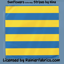 Load image into Gallery viewer, Sunflowers for Ukraine by Nina - 2-5 day turnaround - Order by 1/2 yard; Description of bases below