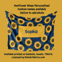 Load image into Gallery viewer, Sunflower Blues by Ever After Designs - Blanket
