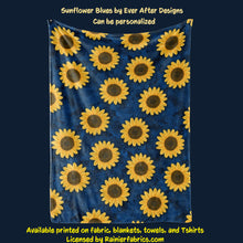 Load image into Gallery viewer, Sunflower Blues by Ever After Designs - Blanket