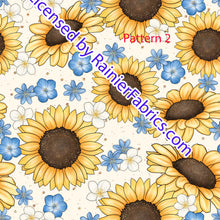 Load image into Gallery viewer, Bees, Sunflowers and Happiness with lots of options - Order by half yard -instructions below on base fabrics
