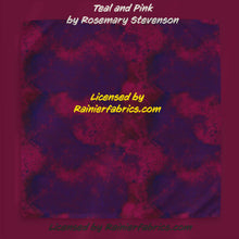 Load image into Gallery viewer, Teal and Pink by Rosemary Stevenson - TAT 2-5 Days (Turn around time) - Order by 1/2 yard; Description of bases below