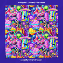 Load image into Gallery viewer, Trippy Space Travels and Coordinate by Rose Garden - 2-5 day turnaround - Order by 1/2 yard; Description of bases below