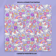 Load image into Gallery viewer, Unicorns with Panel and Stripes by Everbloom - 2-5 day TAT - Order by 1/2 yard; Blankets and towels available too