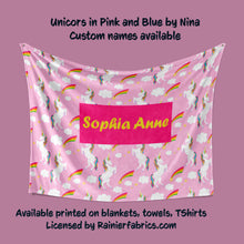 Load image into Gallery viewer, Unicorns by Nina in Pink and Purple - Blanket
