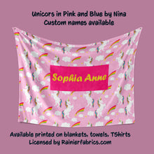 Load image into Gallery viewer, Unicorns by Nina in Pink and Purple - Blanket